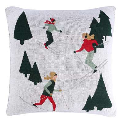 Подушка вязаная с новогодним рисунком let's ski из коллекции new year essential, 45x45 см Tkano TK25-CU0016