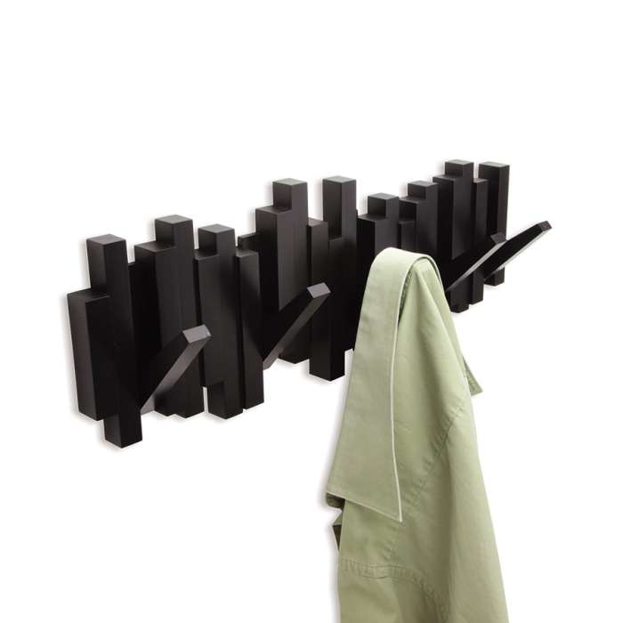 Вешалка настенная sticks, 49,3 см, черная, 5 крючков UMBRA 318211-040