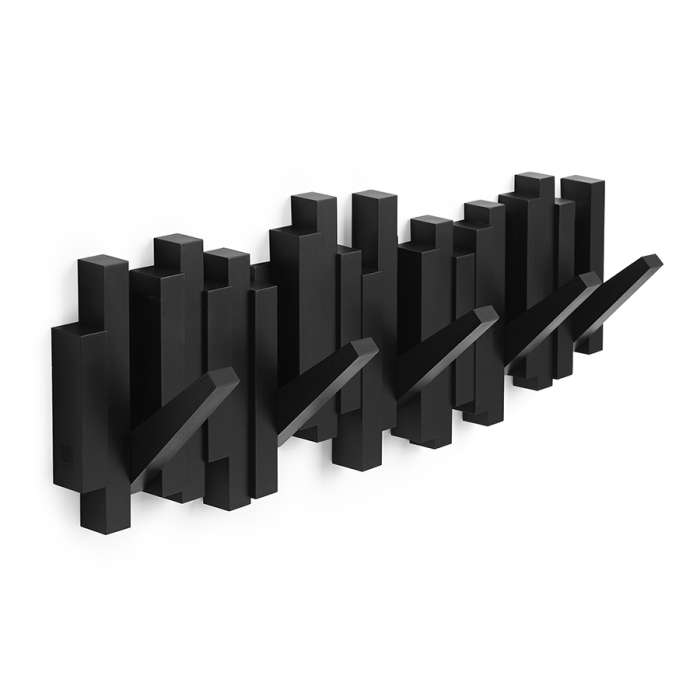 Вешалка настенная sticks, 49,3 см, черная, 5 крючков UMBRA 318211-040
