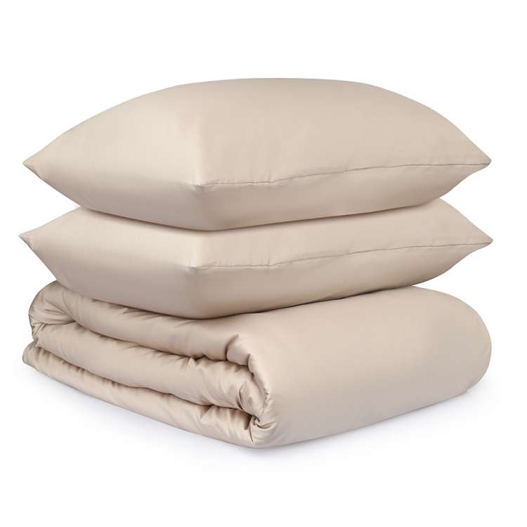 Комплект постельного белья из премиального сатина бежевого цвета из коллекции essential, 150х200 см Tkano TK24-DC0004