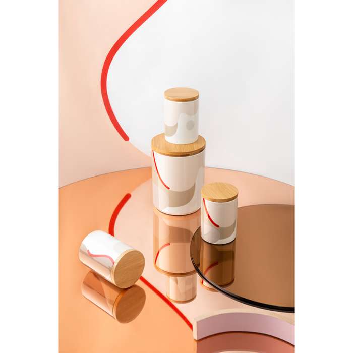 Банка для хранения бежевого цвета с авторским принтом из коллекции Freak Fruit, 1,25л TKANO TK22-TW_JAR0005