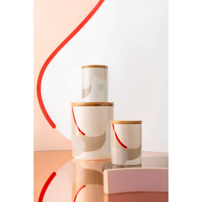 Банка для хранения бежевого цвета с авторским принтом из коллекции Freak Fruit, 1,25л TKANO TK22-TW_JAR0005