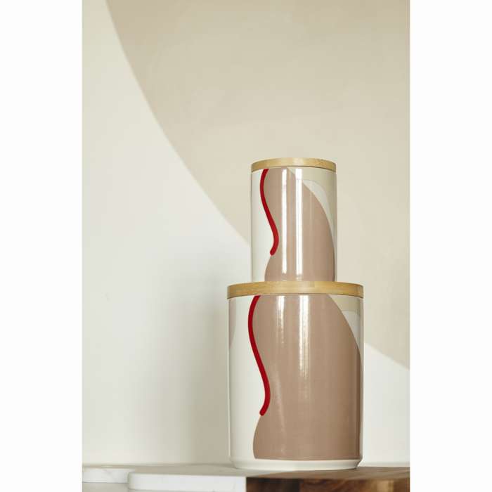 Банка для хранения бежевого цвета с авторским принтом из коллекции Freak Fruit, 1,25л TKANO TK22-TW_JAR0005