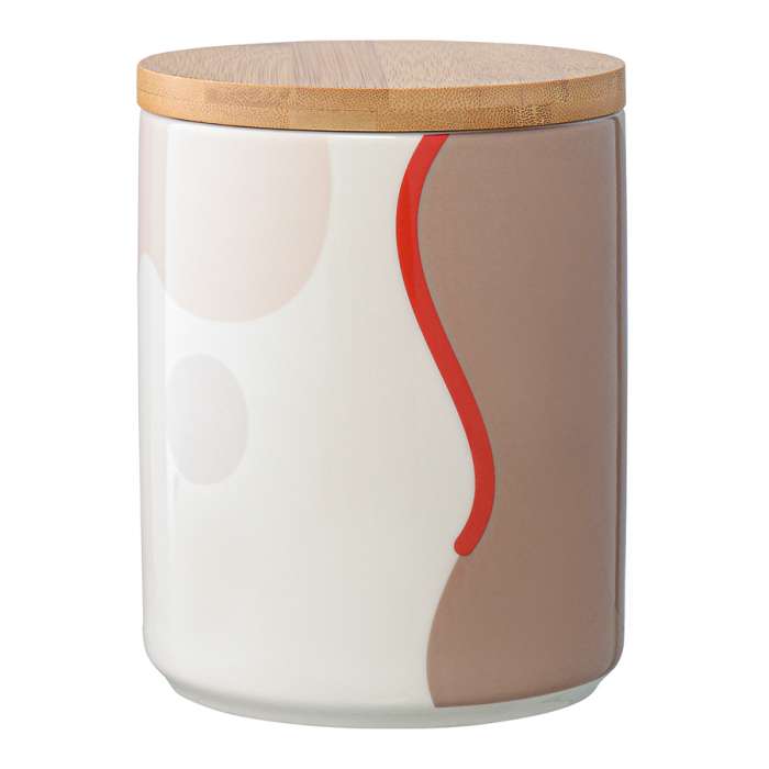 Банка для хранения бежевого цвета с авторским принтом из коллекции Freak Fruit, 1,25л TKANO TK22-TW_JAR0005