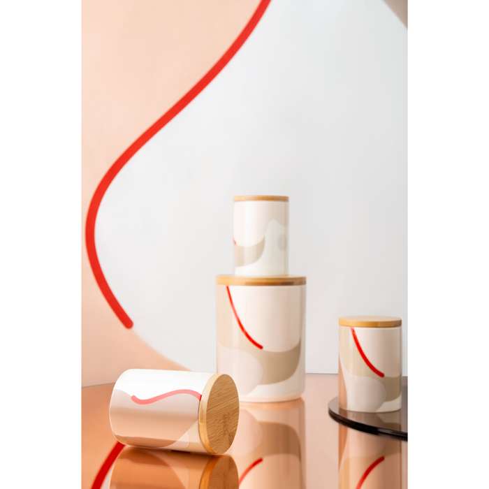 Банка для хранения бежевого цвета с авторским принтом из коллекции Freak Fruit, 1,25л TKANO TK22-TW_JAR0005