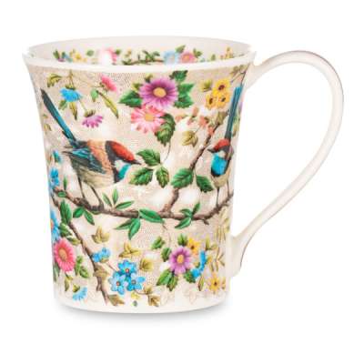 Кружка Dunoon Птица в розовых тонах Джура 210 мл, фарфор костяной