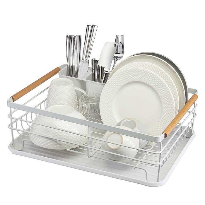Сушилка для посуды granli, 43x30,5x14 см, белая Smart Solutions WNM-SS-DRNGR-MTPP-WH