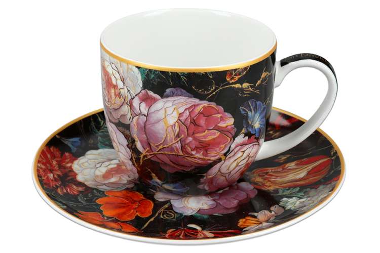 Чашка с блюдцем Натюрморт с маками, Х. Рейкерс, 0,25 л CARMANI CAR2-840-9226