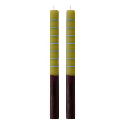 Набор из двух свечей светло-зеленого цвета из коллекции stripes Tkano TK26-CND0003