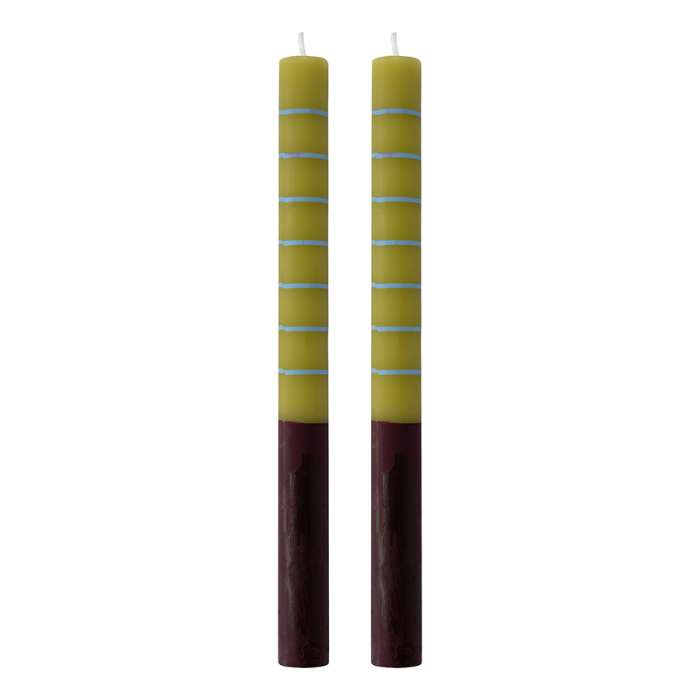 Набор из двух свечей светло-зеленого цвета из коллекции stripes Tkano TK26-CND0003