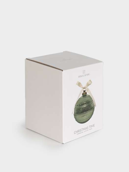 Емкость для хранения, 13х11 см, 180 мл, стекло Р/металл, зеленая, Шар, Сhristmas time ANNA LAFARG ANLAF-BALL2