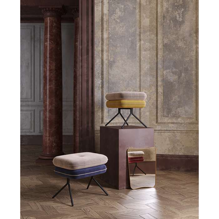 Пуф pea, велюр, бежевый/желтый Bergenson Bjorn BB0000154