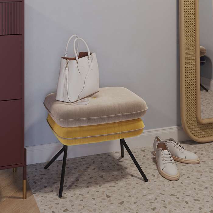 Пуф pea, велюр, бежевый/желтый Bergenson Bjorn BB0000154