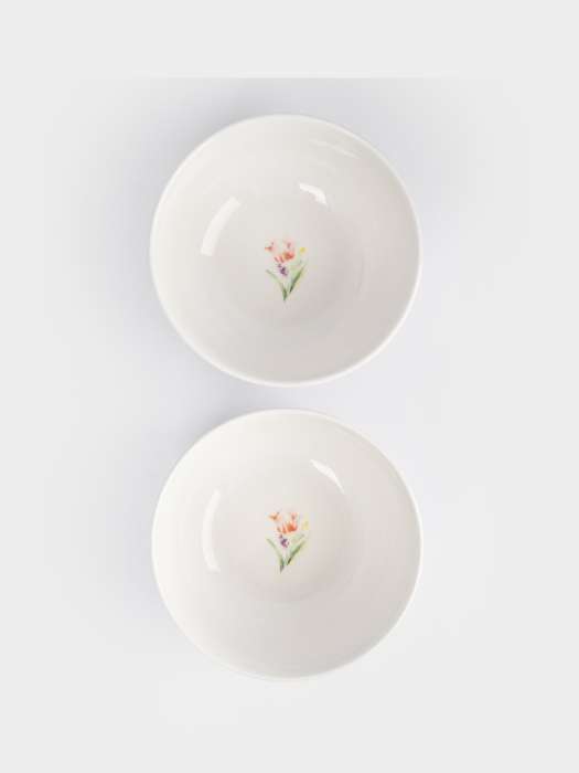 Салатник, 14x8 см, 620 мл, 2 шт, фарфор P, белый, Акварельные цветы, Bouquet ANNA LAFARG ANLAF-MEIBO-200525-2