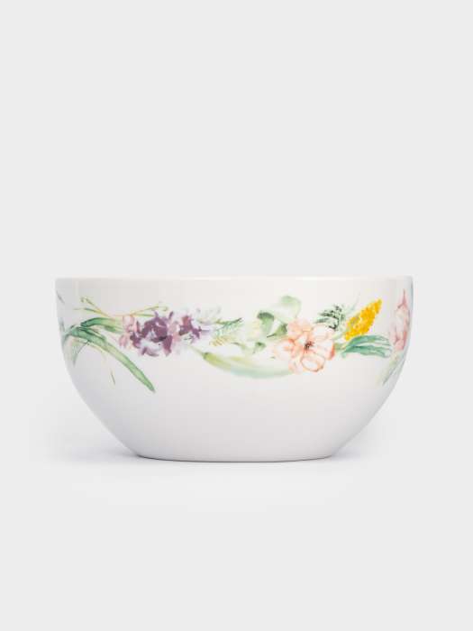 Салатник, 14x8 см, 620 мл, 2 шт, фарфор P, белый, Акварельные цветы, Bouquet ANNA LAFARG ANLAF-MEIBO-200525-2