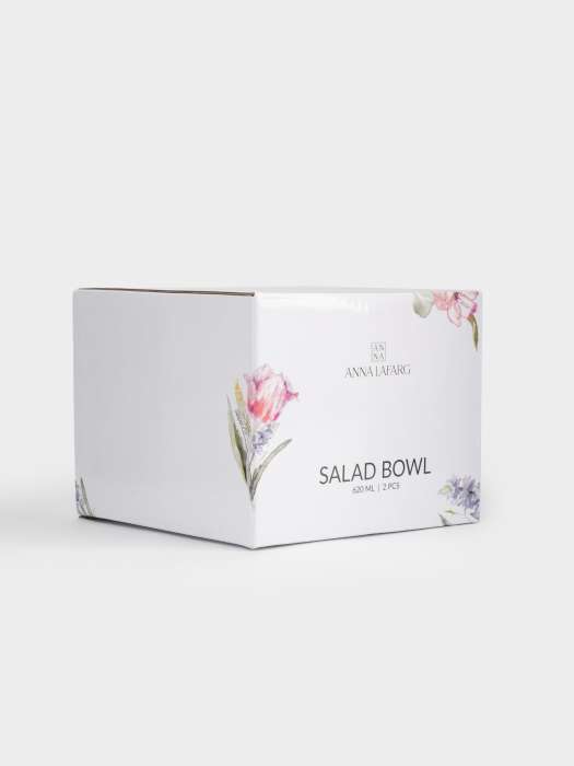 Салатник, 14x8 см, 620 мл, 2 шт, фарфор P, белый, Акварельные цветы, Bouquet ANNA LAFARG ANLAF-MEIBO-200525-2