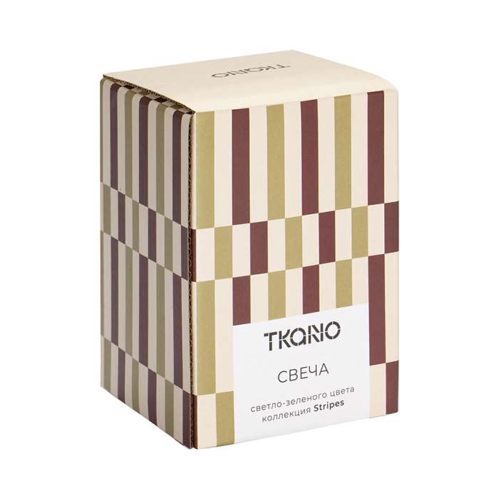 Свеча в полоску светло-зеленого цвета из коллекции stripes, 10см Tkano TK26-CND0001