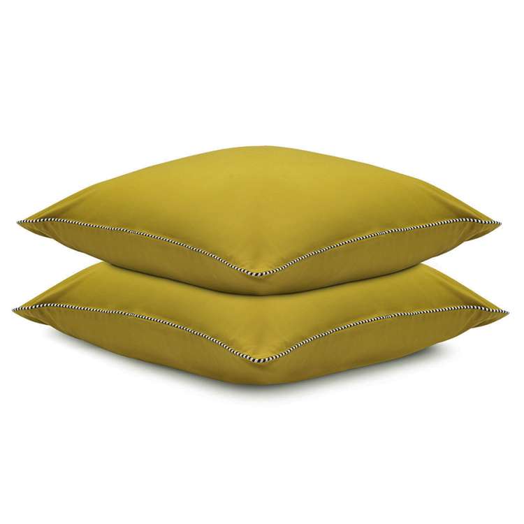 Набор из двух наволочек оливкового цвета с контрастным кантом из коллекции essential, 70х70 см Tkano TK22-PCI0005