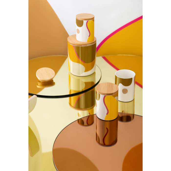 Банка для хранения горчичного цвета с авторским принтом из коллекции Freak Fruit, 1,25л TKANO TK22-TW_JAR0006