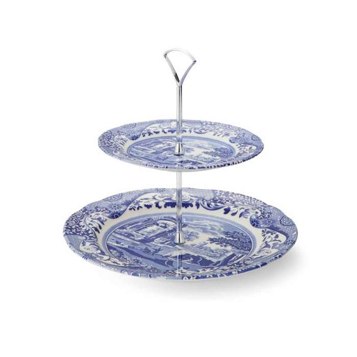 Блюдо двухъярусное Spode Голубая Италия 27см