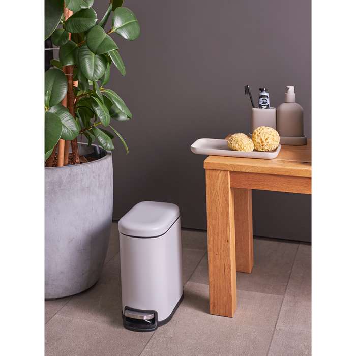 Ведро мусорное с педалью, светло-серое, 5 л Smart Solutions SS0000244
