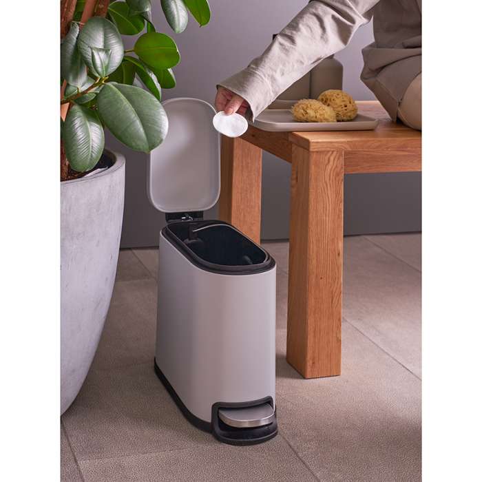 Ведро мусорное с педалью, светло-серое, 5 л Smart Solutions SS0000244