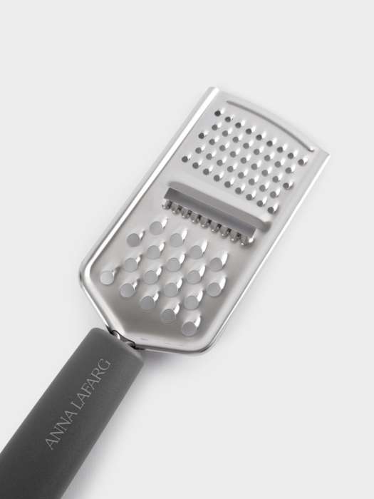 Терка, 24 см, 3 в 1, крупная/мелкая/для слайсов, с ручкой, сталь/пластик, графитовая, Multi ANNA LAFARG ANLAF-KT242008B-1