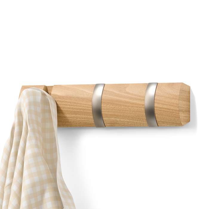 Вешалка настенная flip, 3 крючка, натуральное дерево UMBRA 318853-390-F