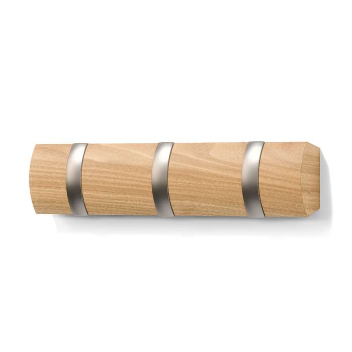 Вешалка настенная flip, 3 крючка, натуральное дерево UMBRA 318853-390-F