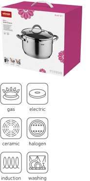 Кастрюля со стеклянной крышкой, 20 см/3.6 л, серия NITA, NADOBA 726912