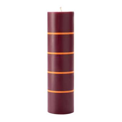 Свеча винного цвета из коллекции stripes, 19см Tkano TK26-CND0002