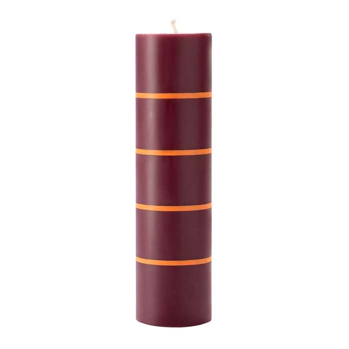 Свеча винного цвета из коллекции stripes, 19см Tkano TK26-CND0002