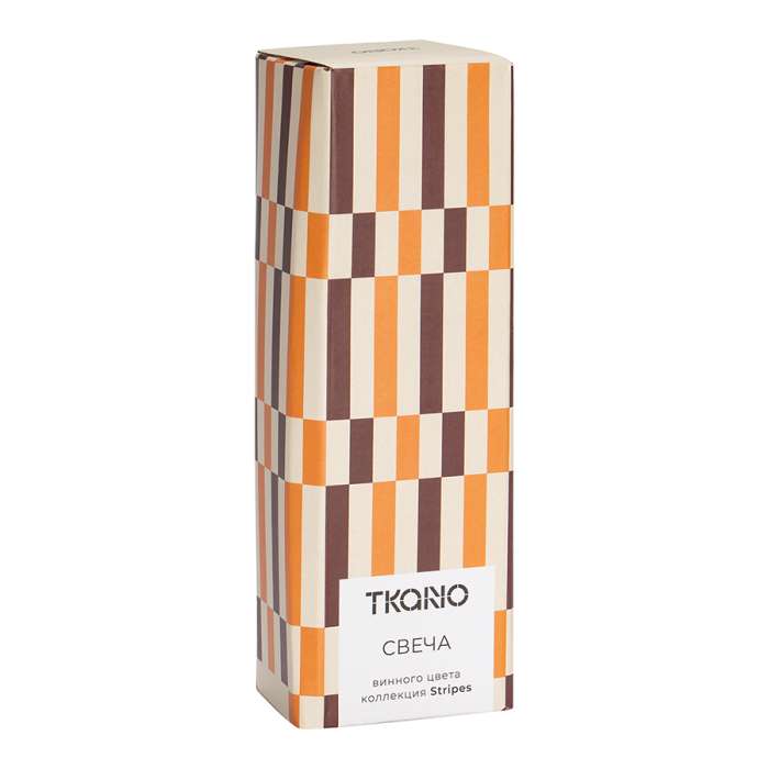 Свеча винного цвета из коллекции stripes, 19см Tkano TK26-CND0002