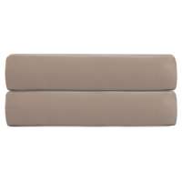 Простыня на резинке из сатина светло-коричневого цвета из коллекции essential, 180х200х30 см Tkano TK22-FS0006