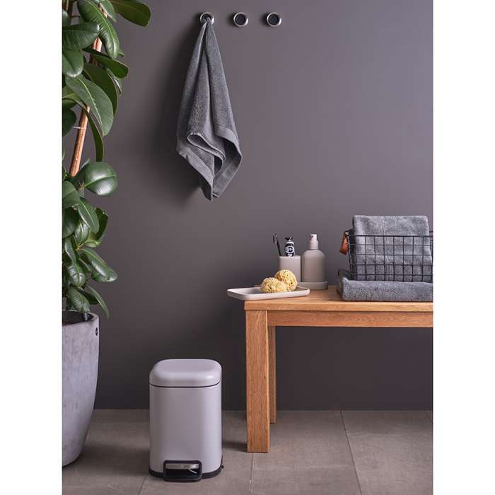 Ведро мусорное с педалью, светло-серое, 6 л Smart Solutions SS0000246