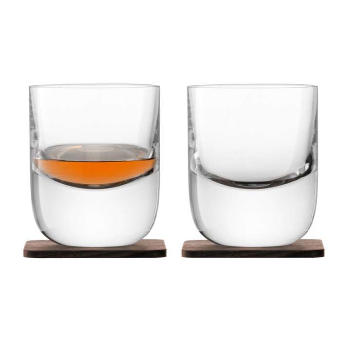 Набор стаканов с деревянными подставками renfrew whisky, 270 мл, 2 шт. LSA International G1211-09-301
