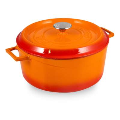 Кастрюля с крышкой LAVA d28 см, 6,7 л, чугун, оранжевая LV Y TC 28 EDT K2 Orange