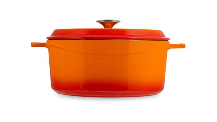 Кастрюля с крышкой LAVA d28 см, 6,7 л, чугун, оранжевая LV Y TC 28 EDT K2 Orange