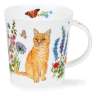 Кружка Dunoon Рыжий кот и цветы.Ломонд 320мл, фарфор