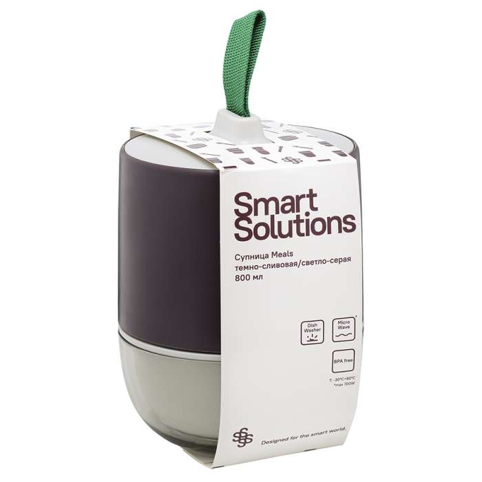 Ланч-бокс meals, 800 мл, темно-сливовый/светло-серый Smart Solutions SS-TR-ABS-PL-800