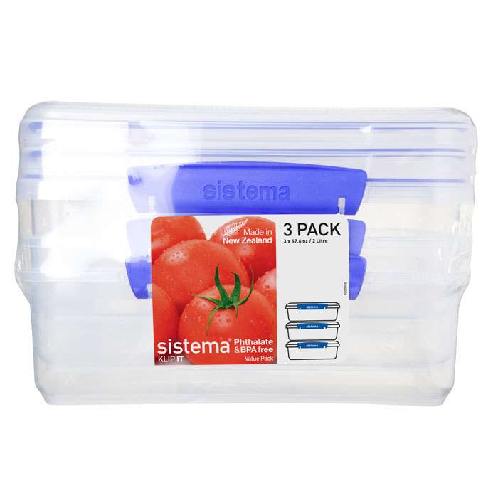 Набор (3шт) контейнеров двойных 2 л SISTEMA KLIP IT 1723