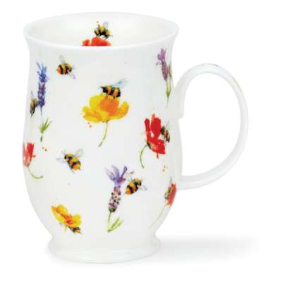 Кружка Dunoon Цветы и пчелы Саффолк 310 мл, фарфор костяной