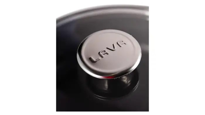 Сковорода с крышкой LAVA d24 см, 2 л, съемная деревянная ручка, чугун, красная LV Y TV 24 K3 NH Red