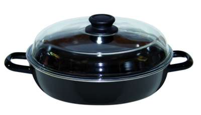 Жаровня с крышкой для тушения профессиональная Smorpfanne 24 см SWARZEMAILLE RIESS 0048-022