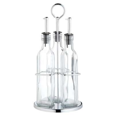 Набор из 3 стеклянных бутылок для масла и уксуса World of Flavours 270мл Kitchen Craft ICGLSALSET