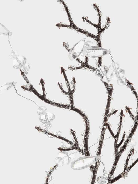 Ветка декоративная, 65 см, акрил/пластик, серебристая, Белые кристаллы, Interior silver ANNA LAFARG ANLAF-SA9675S5