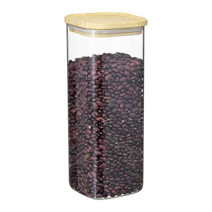 Банка для хранения квадратная glass bamboo, 1,9 л Smart Solutions SS0000162