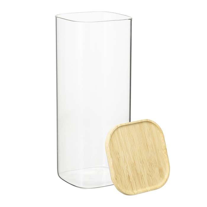 Банка для хранения квадратная glass bamboo, 1,9 л Smart Solutions SS0000162