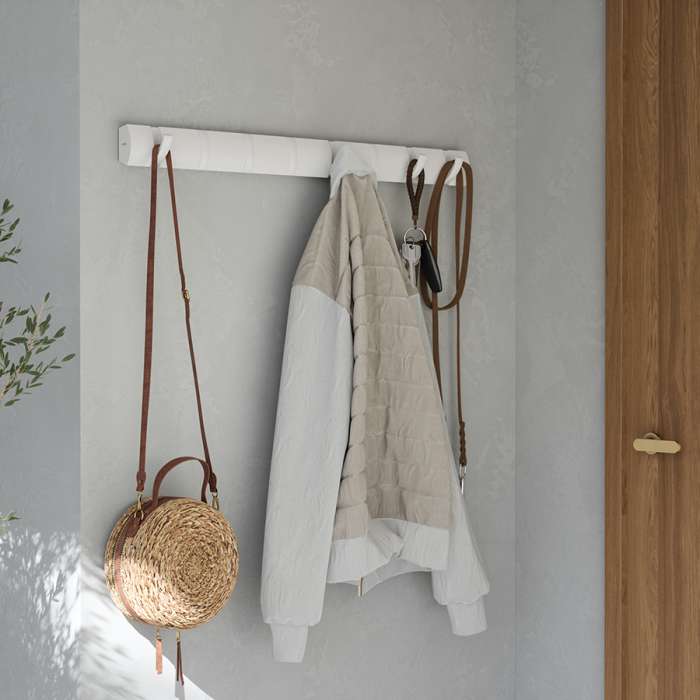 Вешалка настенная flip, 81 см, 8 крючков, белая UMBRA 318858-1338