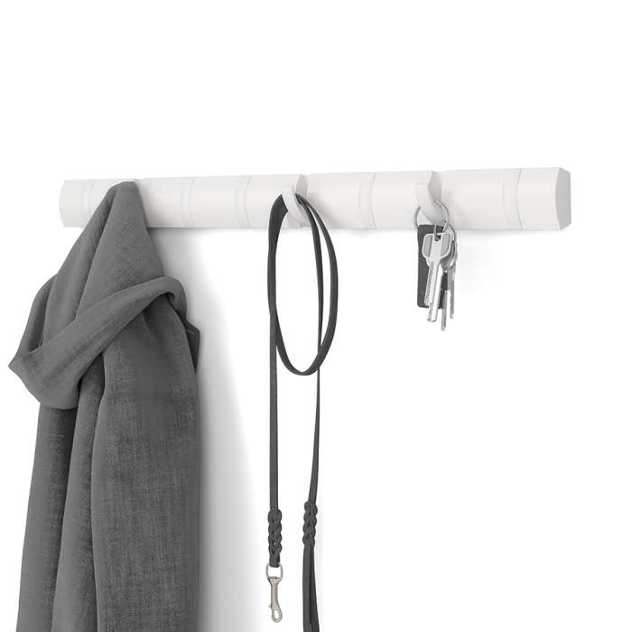 Вешалка настенная flip, 81 см, 8 крючков, белая UMBRA 318858-1338